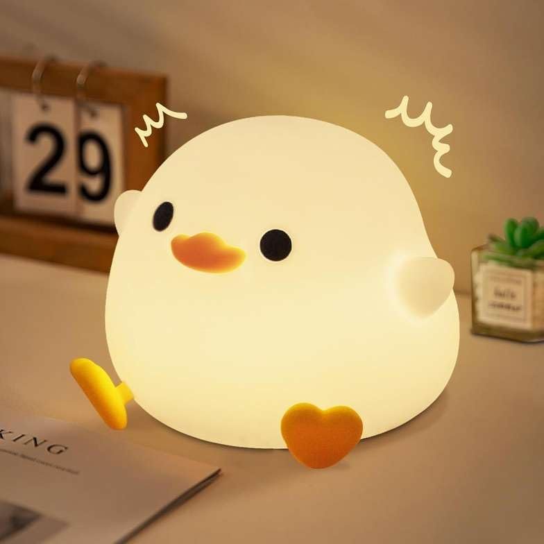 LED Night Lights Touch Sensor, USB Rechargeable, 7-Color Changing Lamp for Kids’ Room & Baby Gift (Do Duck-Multi)