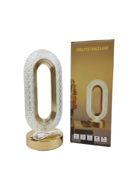 Creative Crystal LED Table Lamp | Modern Oval Ambient Light | Touch Control, Multiple Light Modes, USB Rechargeable | Decorative Lamp for Bedroom, - Image 7