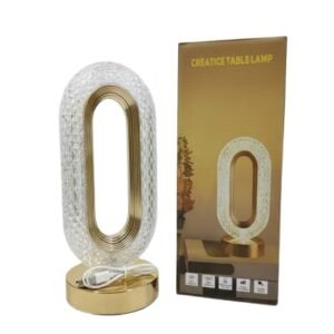 Creative Crystal LED Table Lamp | Modern Oval Ambient Light | Touch Control, Multiple Light Modes, USB Rechargeable | Decorative Lamp for Bedroom,