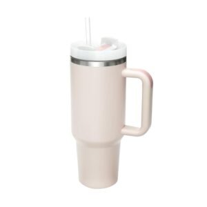 Stainless Steel Tumbler with Handle & Straw Lid, Vacuum Insulated Travel Mug for Hot & Cold Drinks, Water, Coffee, Smoothie, Gift Cup for Women & Men