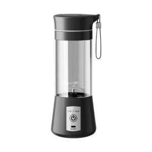 Portable Blender for Juices, Shakes, Smoothies, Crushing Ice, USB Rechargeable Battery with 1500 mAh 50 Watts Motor,380ml, (Black)