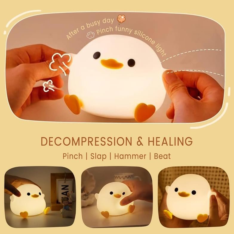 LED Night Lights Touch Sensor, USB Rechargeable, 7-Color Changing Lamp for Kids’ Room & Baby Gift (Do Duck-Multi) - Image 3