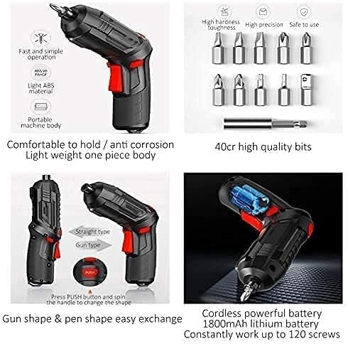 47 in 1 Cordless Electric Screwdriver Drill with Built-in LED Rechargeable Wireless Drill Machine Kit Power Drill Screw Gun Tool, Accessories for House,Office - Image 4