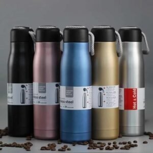 in Stainless Steel Water Bottle | Hot&Cold | Assortd Colors 550 ml Flask, Double Wall Water Bottle with Strap(Multicolor,Pack of 1)