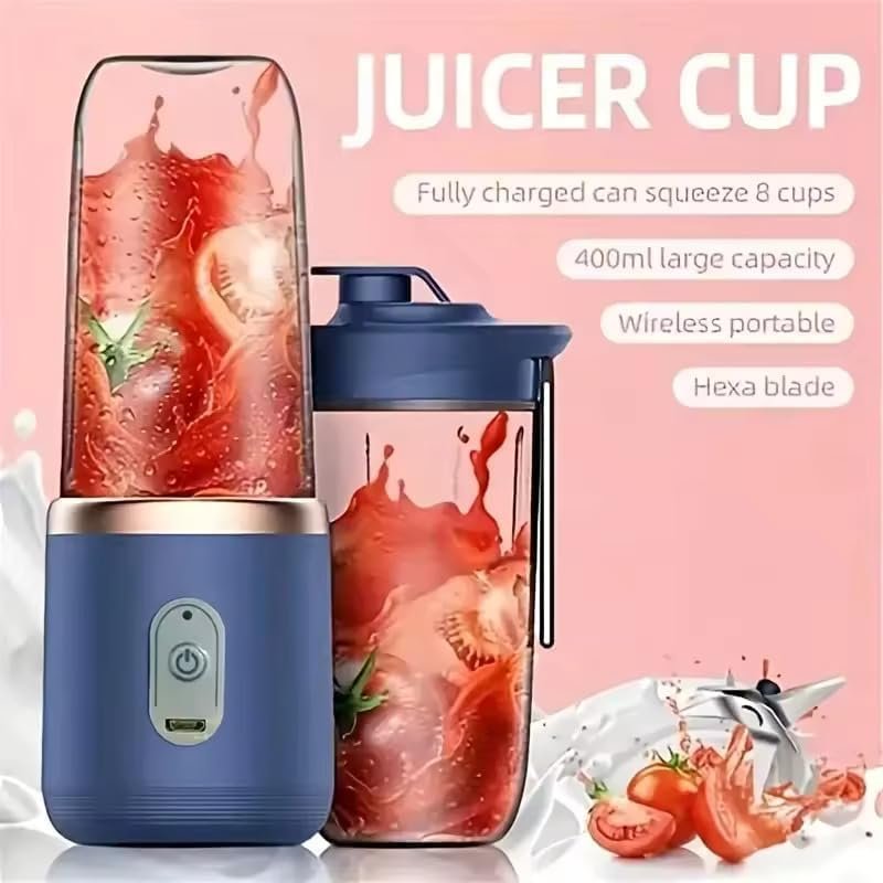 Small Portable Juicer | Multi-Function Personal Blender | Rechargeable USB Mini Juice Maker | Travel-Friendly Smoothie & Fruit Blender 400ml - Image 2
