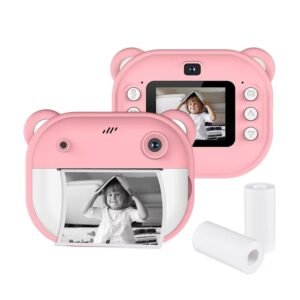 Kids Instant Print Camera Toy – Pink Colour Children’s Digital Camera with Built-in Printer, HD Photo & Video Recording, Cute Cartoon Design, Safe & Easy to Use, Fun Educational Gift for Girls & Boys