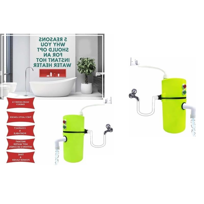 Instant Water Geyser Orange Colour, Portable Electric Instant Water Heater with Fast Heating Technology, Compact & Energy Efficient Mini Geyser for Bathroom, Kitchen & Wash Area, Durable Body, Easy Installation & Safe Use - Image 4