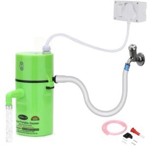 Portable Electric Water Pump with Hose & Tap, High-Efficiency Mini Transfer Pump for Home, Garden & Camping, Compact Green Water Dispenser with Power Plug, Durable Plastic Body, Easy Installation & Leak-Proof Design