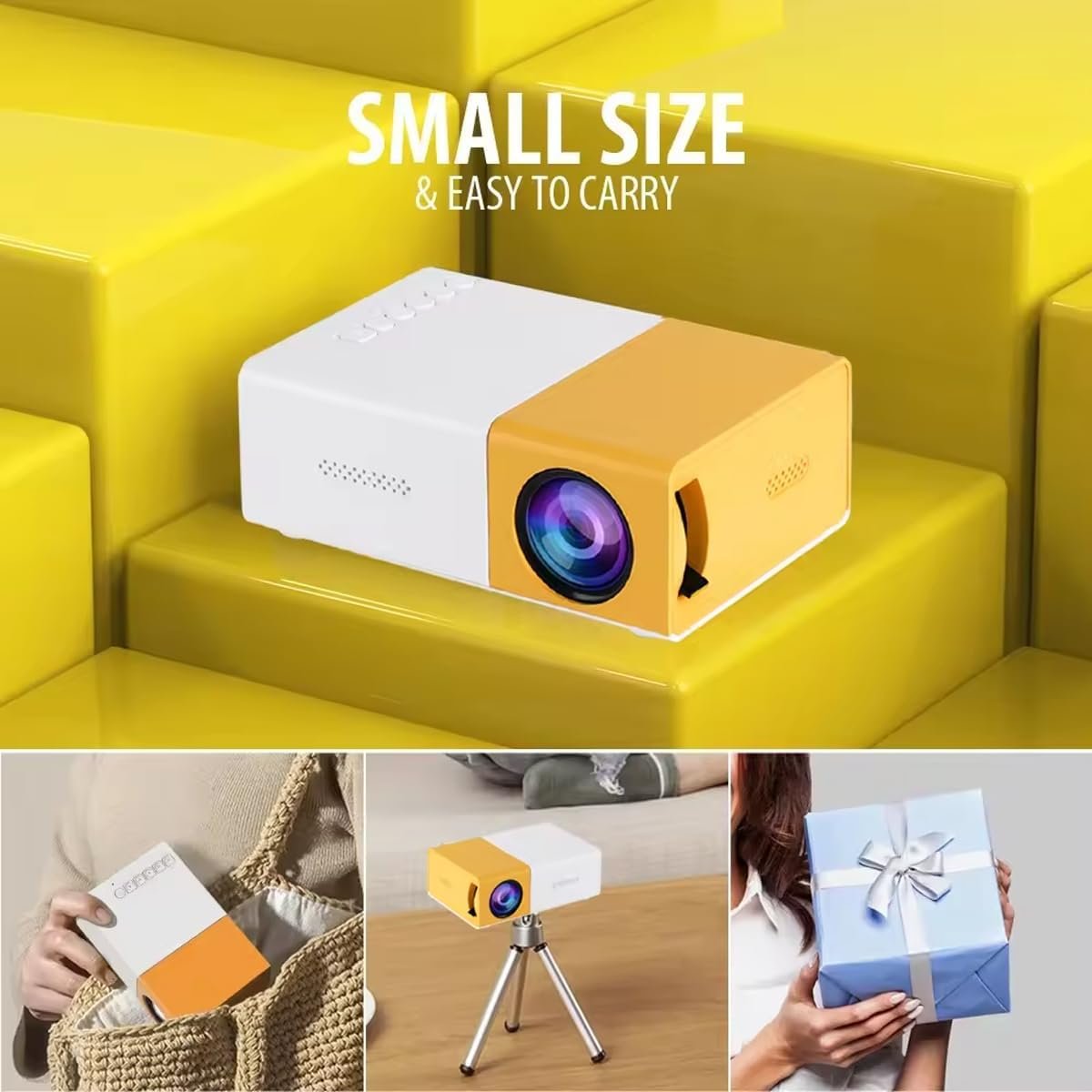 Mini Portable LED Projector – AV, HDMI, USB, Micro SD, Audio | Home Cinema & Kids Film Projector | Compatible with Smartphone, Laptop, PS4, - Image 2