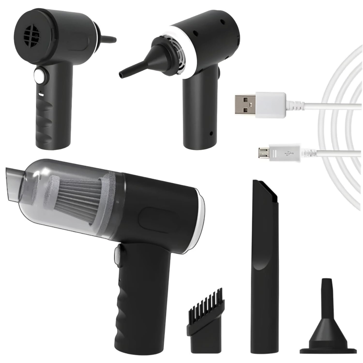 Portable Car Vacuum Cleaner with Blower | USB Rechargeable Wireless Handheld Cleaner Traveling,Portable,Rechargeable (3innn1) - Image 6