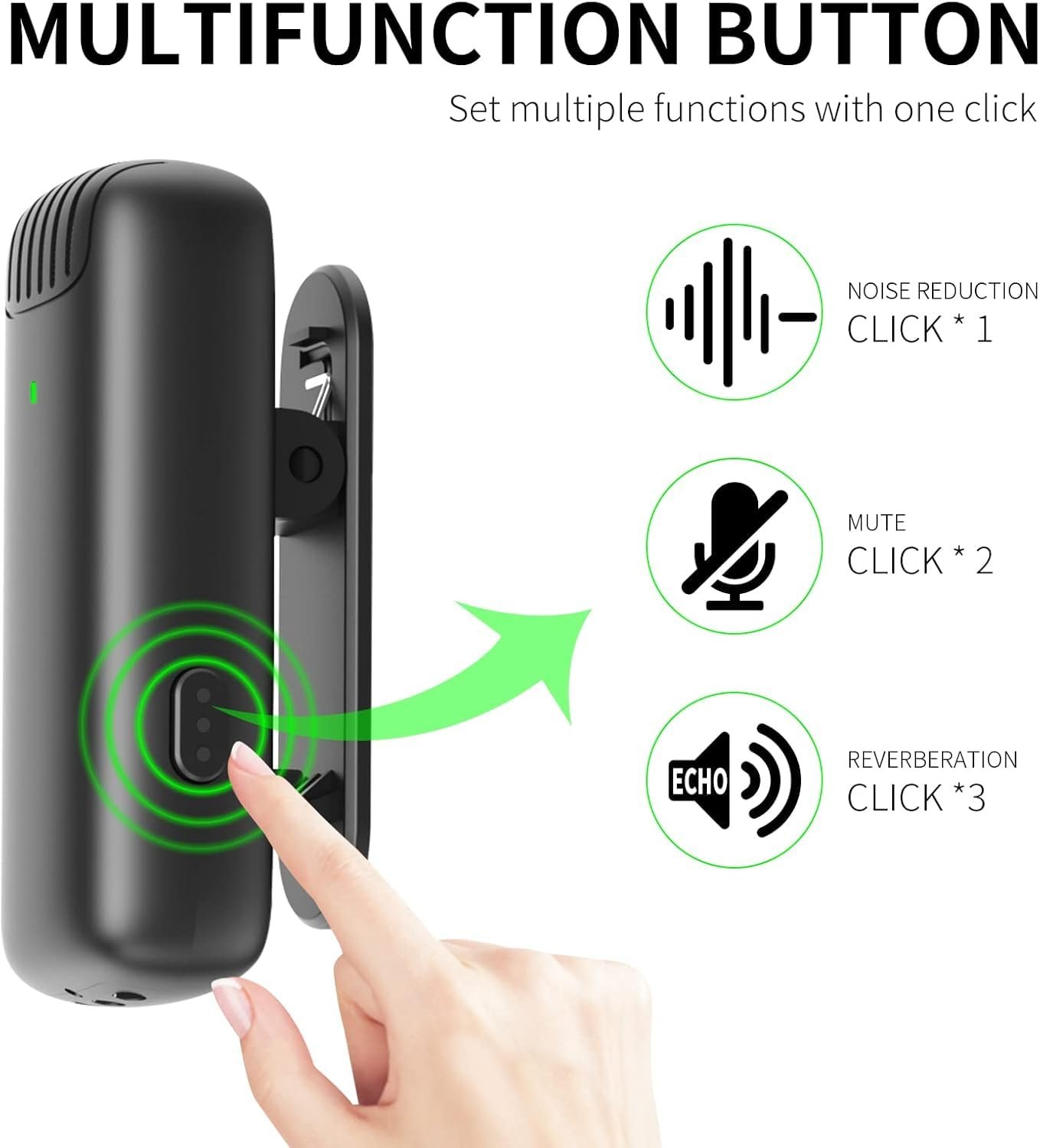 Mic 2 in 1 J13 Dual Lapel Lavaliere Microphone Lavalier Microphone with Charging Case (Black) - Image 7