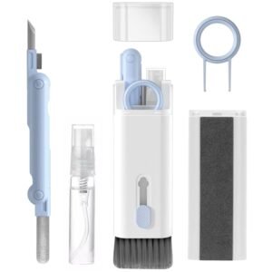 7 in 1 Electronic Cleaner kit | Cleaning Kit for iPad | iPhone | Airpods | Monitor Screen | Keyboard | Dust Brush Including Soft Sweep | Swipe | Airpod Cleaner Pen | Key Puller and Spray Bottle