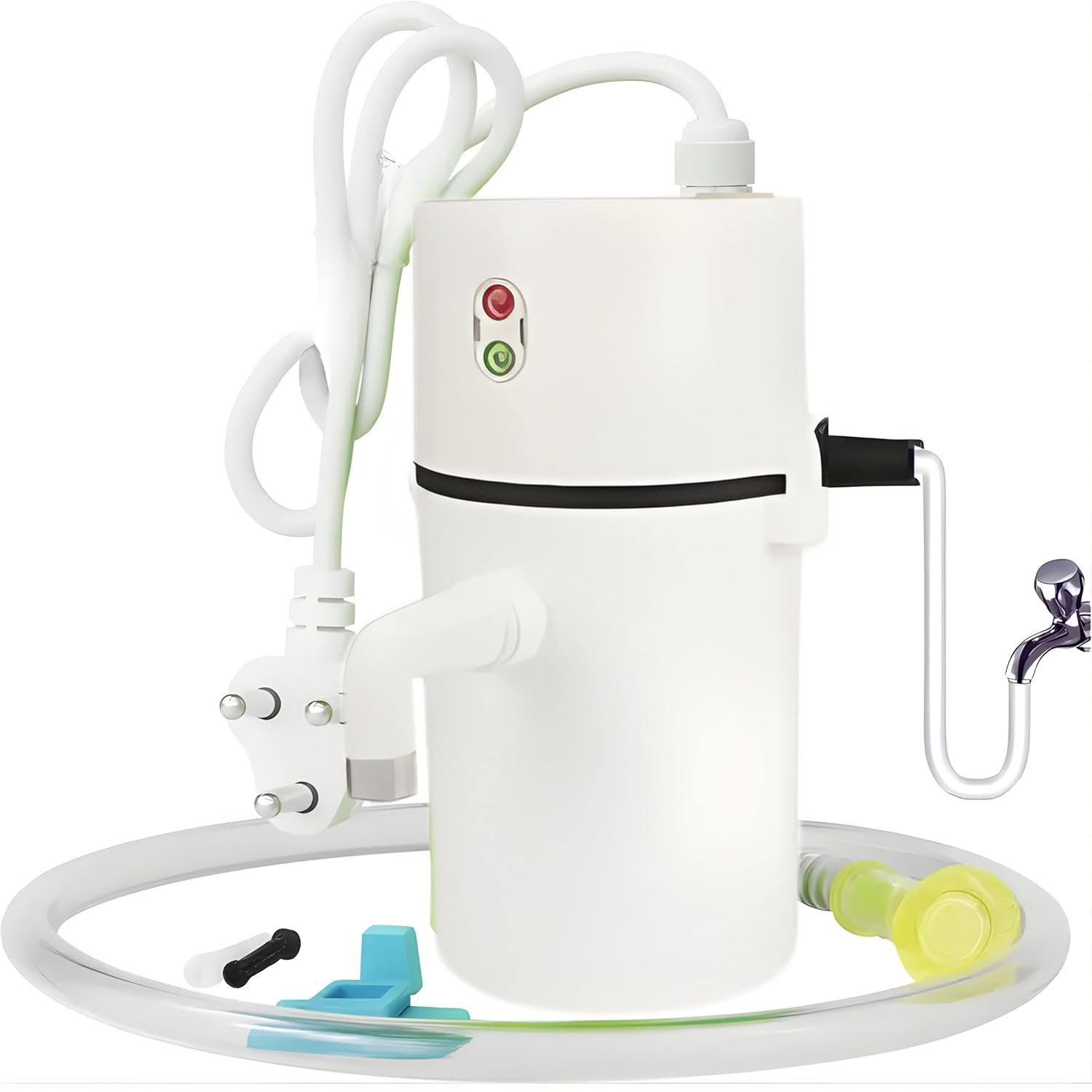 Instant Water Geyser White Colour, Portable Electric Instant Water Heater with Fast Heating Technology, Compact & Energy Efficient Mini Geyser for Bathroom, Kitchen & Wash Area, Durable Body, Easy Installation, Safe & Reliable Use