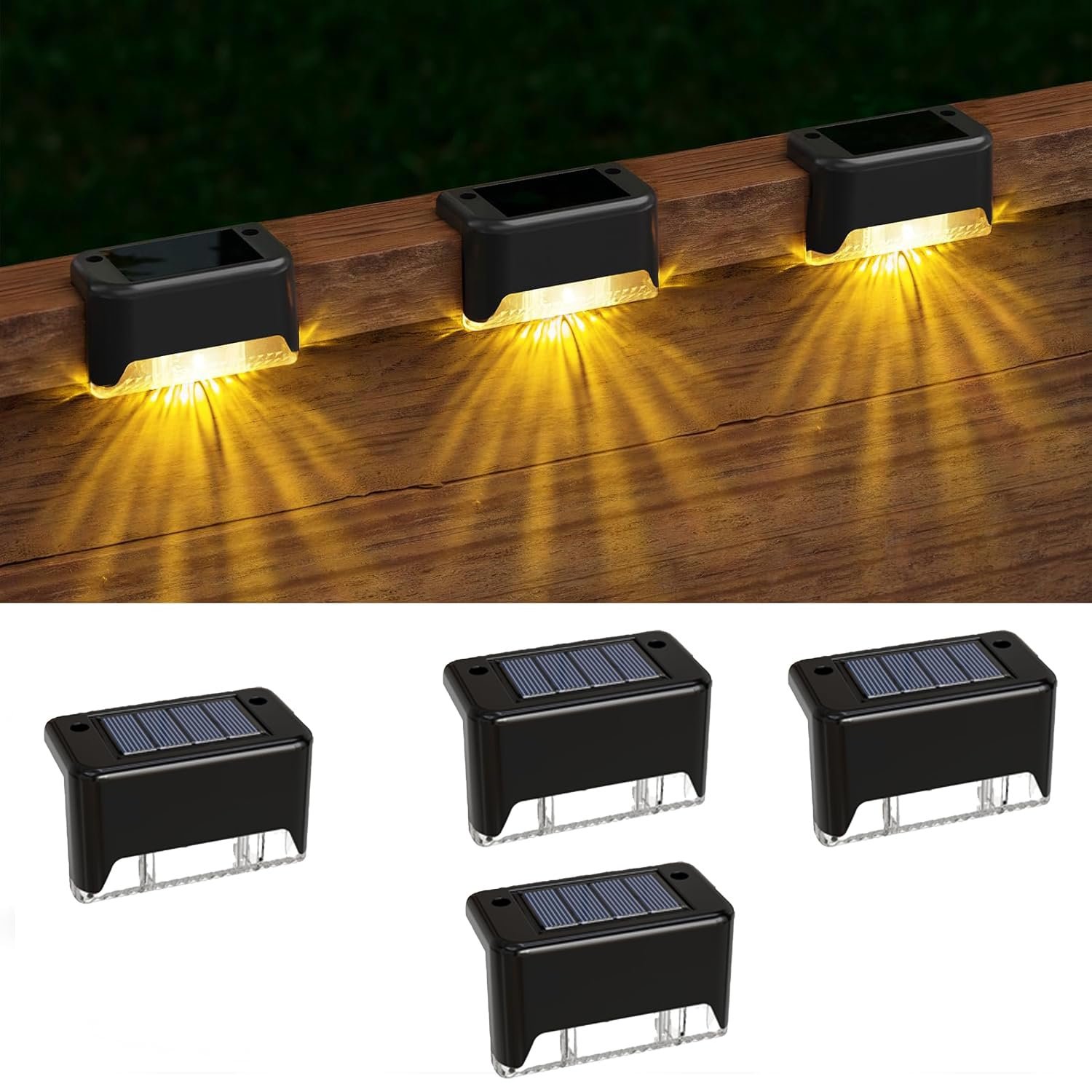 Led Solar Light Outdoor Garden Solar Powered Waterproof Lights for Home Balcony, Terrace, Deck, Gate, Wall, Steps, Stairs (12, Standard)