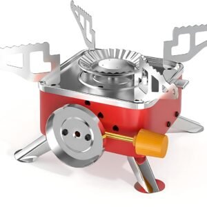 Portable Gas Stoves, Camping Gas Stoves, Butane Gas Stove, Small Gas Stove for Travelling, Mini Stove with Folding Furnace and Stainless Steel Body with Storage Bag for Hiking and Picnic