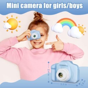 Kids Digital Camera for Children – Cute Mini Toy Camera with LCD Display, USB Rechargeable Battery, Wrist Strap Included, Easy-to-Use Buttons, Lightweight and Durable Design, Fun Photography Camera Gift for Boys and Girls for Birthdays, Holidays, Travel, Outdoor Adventures, and Creative Play
