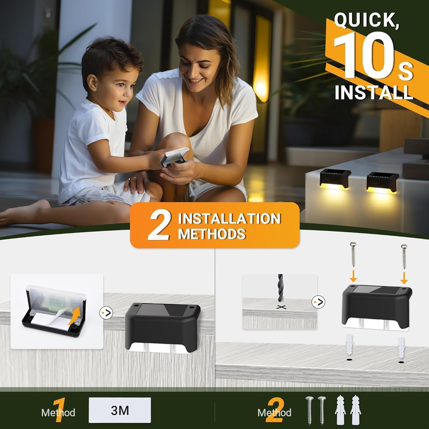 Led Solar Light Outdoor Garden Solar Powered Waterproof Lights for Home Balcony, Terrace, Deck, Gate, Wall, Steps, Stairs (12, Standard) - Image 8