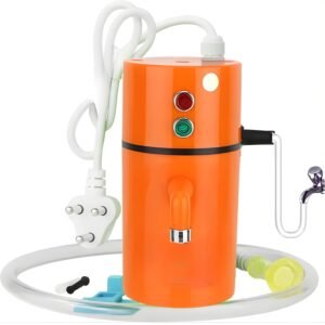 Instant Water Geyser Orange Colour, Portable Electric Instant Water Heater with Fast Heating Technology, Compact & Energy Efficient Mini Geyser for Bathroom, Kitchen & Wash Area, Durable Body, Easy Installation & Safe Use