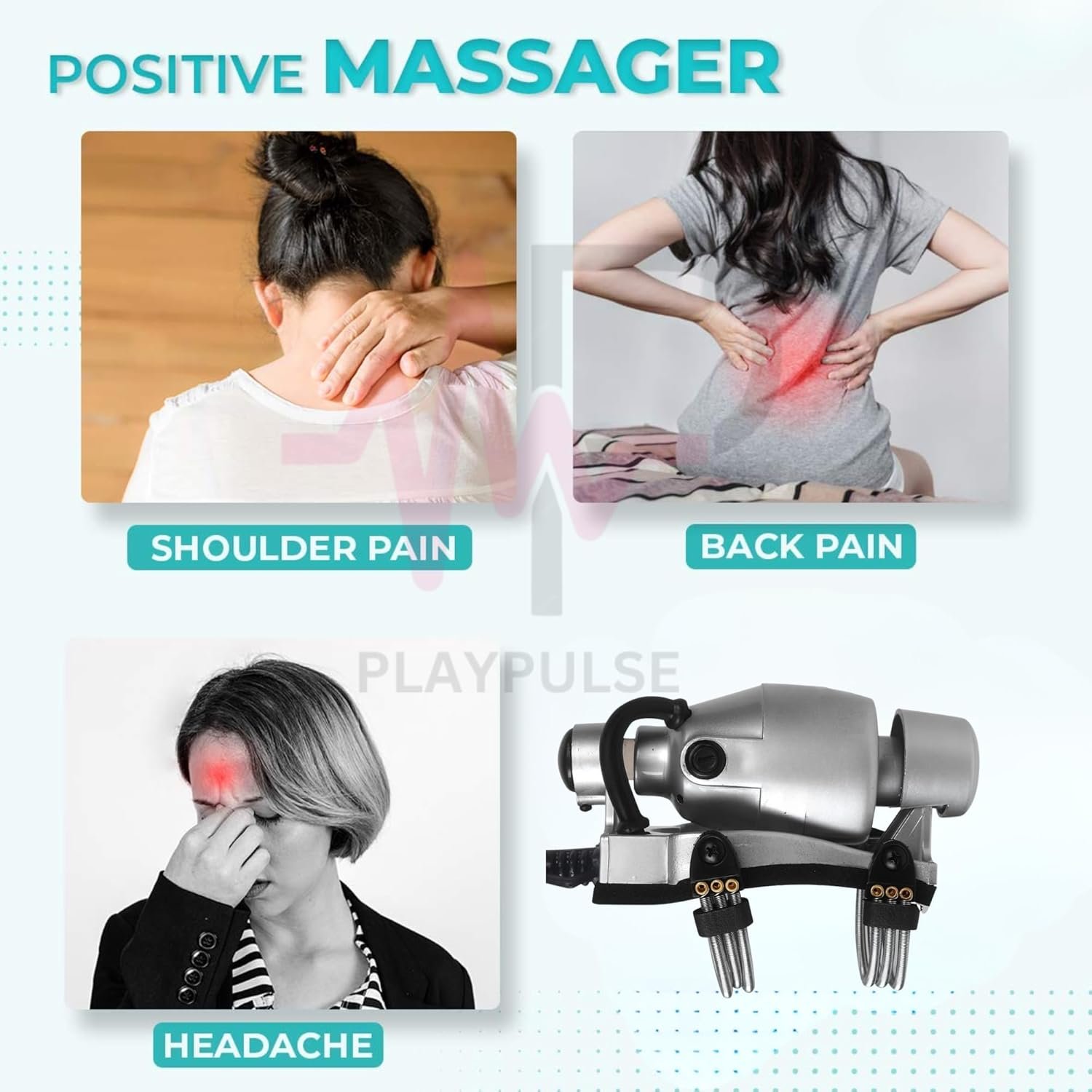 110V Handheld Full Body Massager, Powerful Electric Vibration Massager for Head, Neck, Back, Shoulders, Arms & Legs, Deep Tissue Muscle Relaxation & Stress Relief Massager, Silver - Image 7