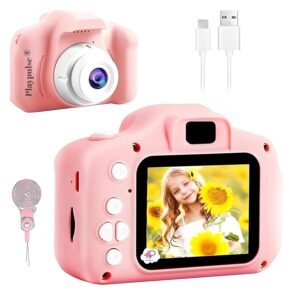 Omeron (2 Years Warranty) Children’s HD Camera – 13MP Dual Lens Video & Selfie Toy Cam with Filters & Games for Boys & Girls Ages 4–15 (Pink)