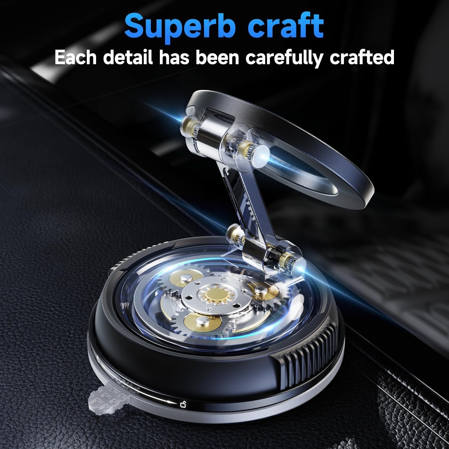 Car Phone Holder Model K007, 360° Rotatable Magnetic Mobile Holder with Strong Suction Base, One-Hand Operation Dashboard & Windshield Mount, Adjustable Viewing Angle, Universal Smartphone Stand for Car Navigation - Image 11