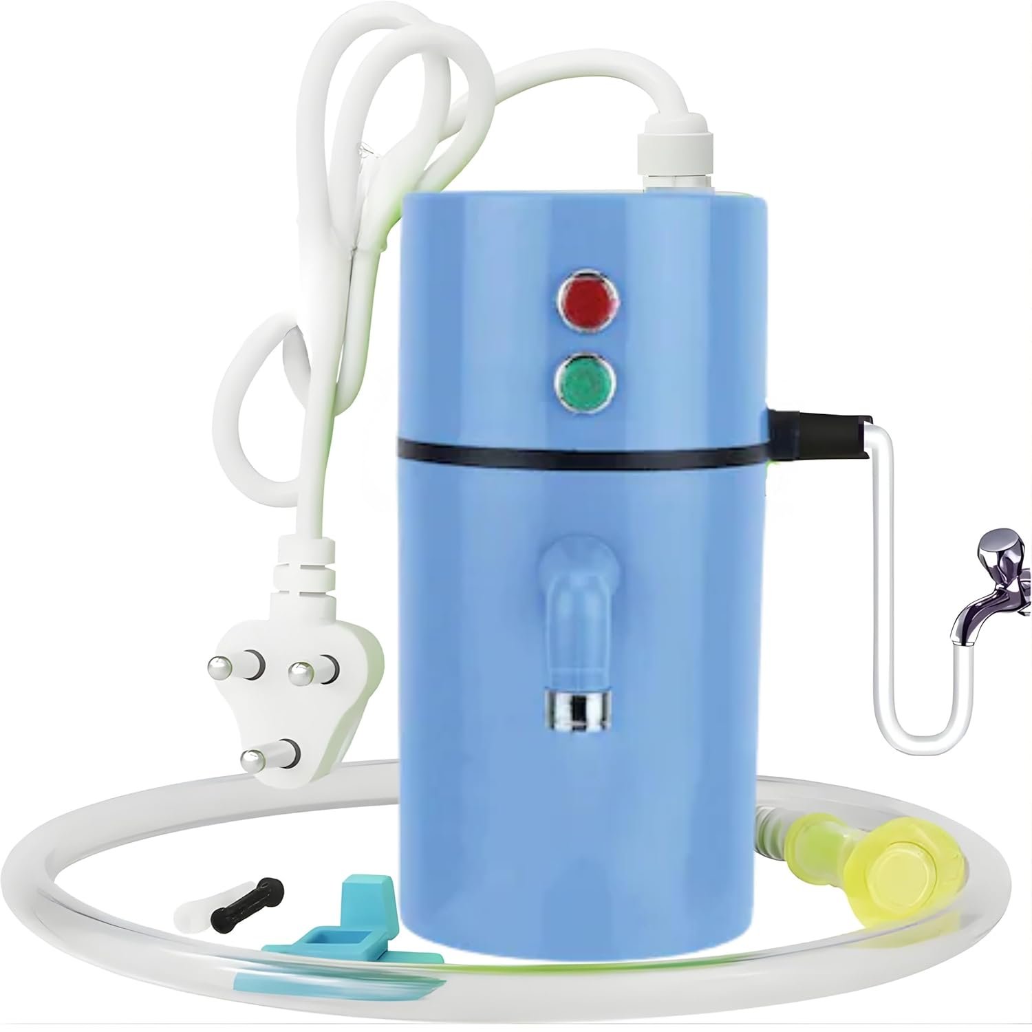 Instant Water Geyser Blue Colour, Portable Electric Water Heater with Fast Heating Technology, Compact & Energy Efficient Mini Geyser for Home, Kitchen & Travel Use, Durable Body with Easy Installation