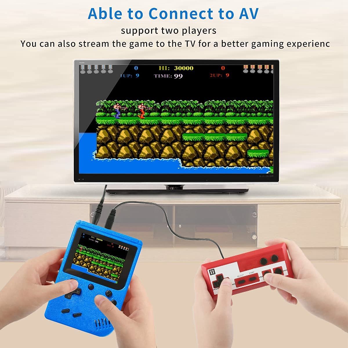 Unique 400 in 1 FC Games, Super Mario,Contra & Other Classic Games Sup Retro Game Box Console Handheld Classical Video Game with TV Output USB Rechargeable Portable (Sup Game Controller), Red - Image 6