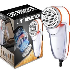 Electric Lint Remover for Clothes & Furniture, Portable Fabric Shaver with Stainless Steel Blade, Powerful Sweater Defuzzer for Removing Lint, Pills & Fuzz from Clothing, Upholstery & Blankets