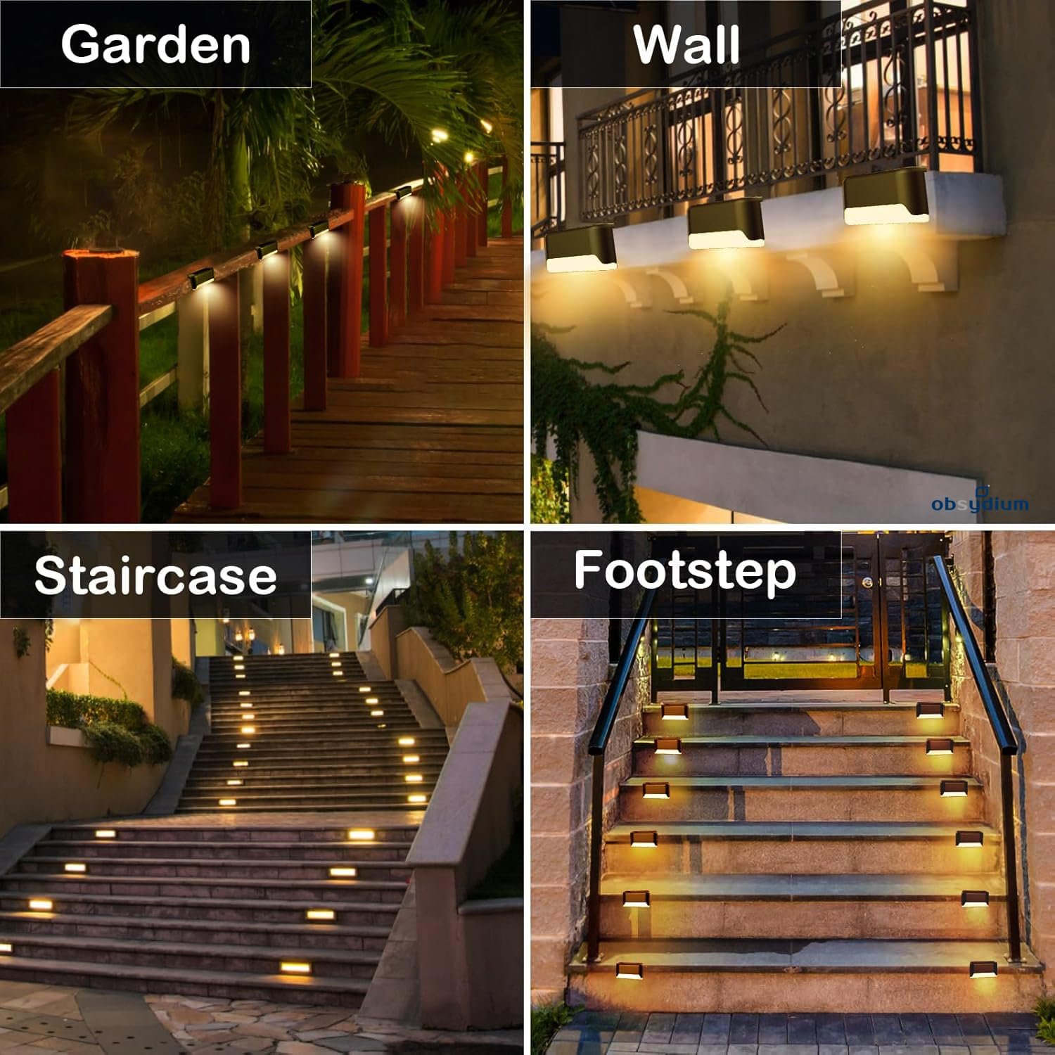 Led Solar Light Outdoor Garden Solar Powered Waterproof Lights for Home Balcony, Terrace, Deck, Gate, Wall, Steps, Stairs (12, Standard) - Image 2