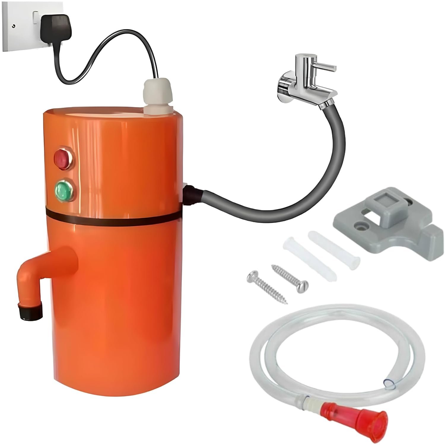 Instant Water Geyser Orange Colour, Portable Electric Instant Water Heater with Fast Heating Technology, Compact & Energy Efficient Mini Geyser for Bathroom, Kitchen & Wash Area, Durable Body, Easy Installation & Safe Use - Image 10