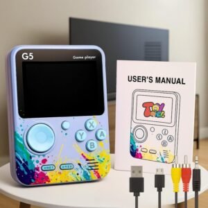 G5 Handheld Game Console for Kids, Retro Gaming Device with 3.0" HD Screen, Built-in 500 Classic Games, AV Output, Random Color – Portable Game Player for Boys & Girls, Multicolour