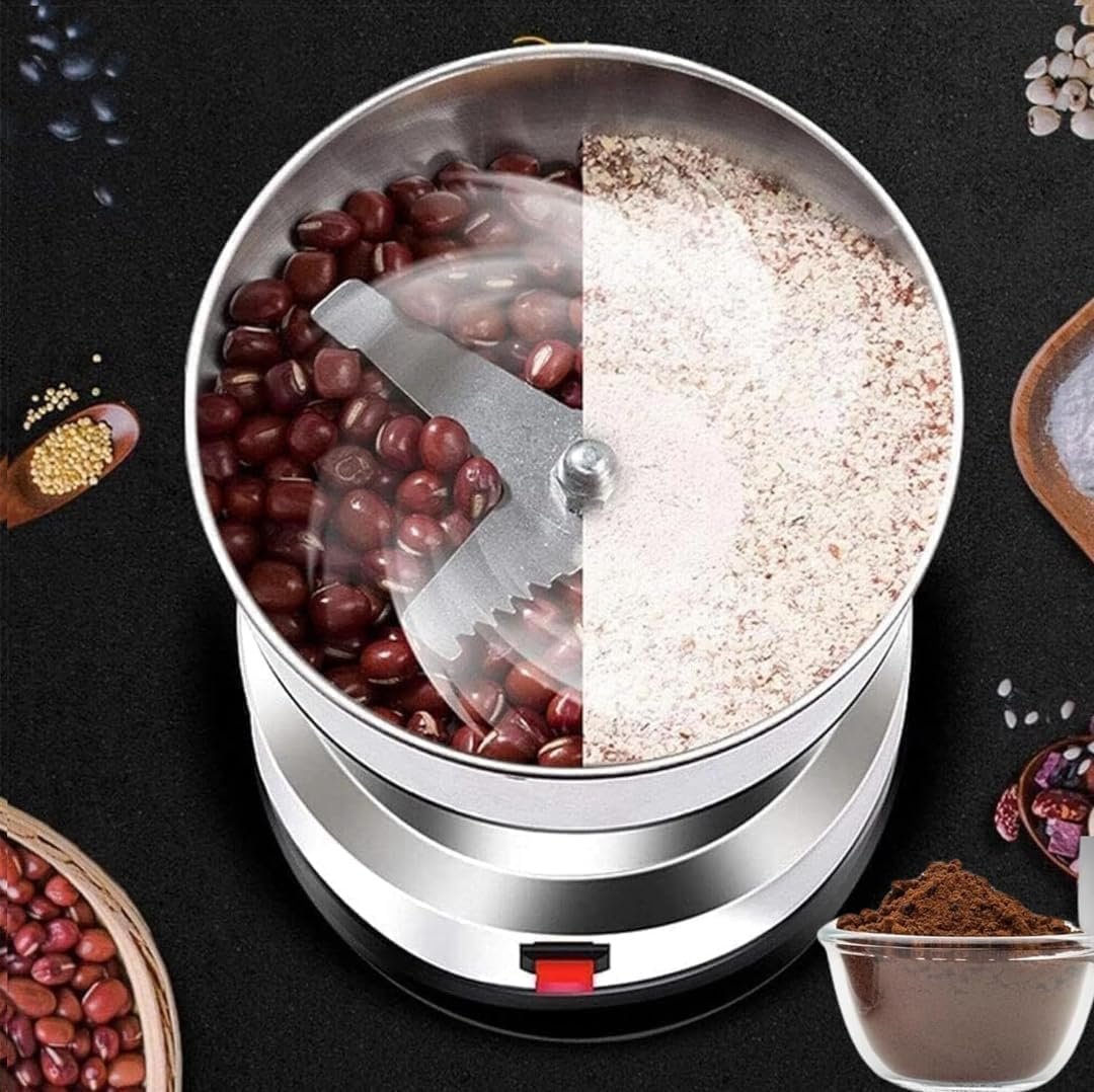 150W Portable Mixer Grinder, Electric Coffee & Spice Grinder with Stainless Steel Jar, Compact Multipurpose Grinding Machine for Coffee Beans, Spices, Nuts, Grains & Herbs for Home Kitchen Use - Image 4