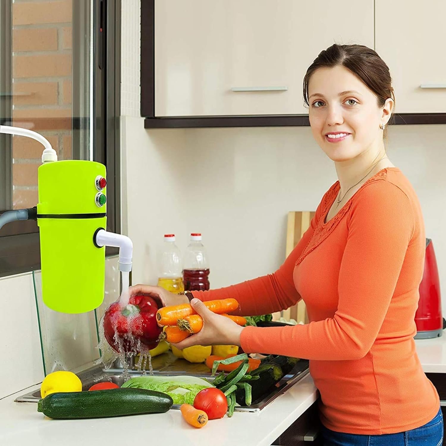 Instant Water Geyser White Colour, Portable Electric Instant Water Heater with Fast Heating Technology, Compact & Energy Efficient Mini Geyser for Bathroom, Kitchen & Wash Area, Durable Body, Easy Installation, Safe & Reliable Use - Image 8