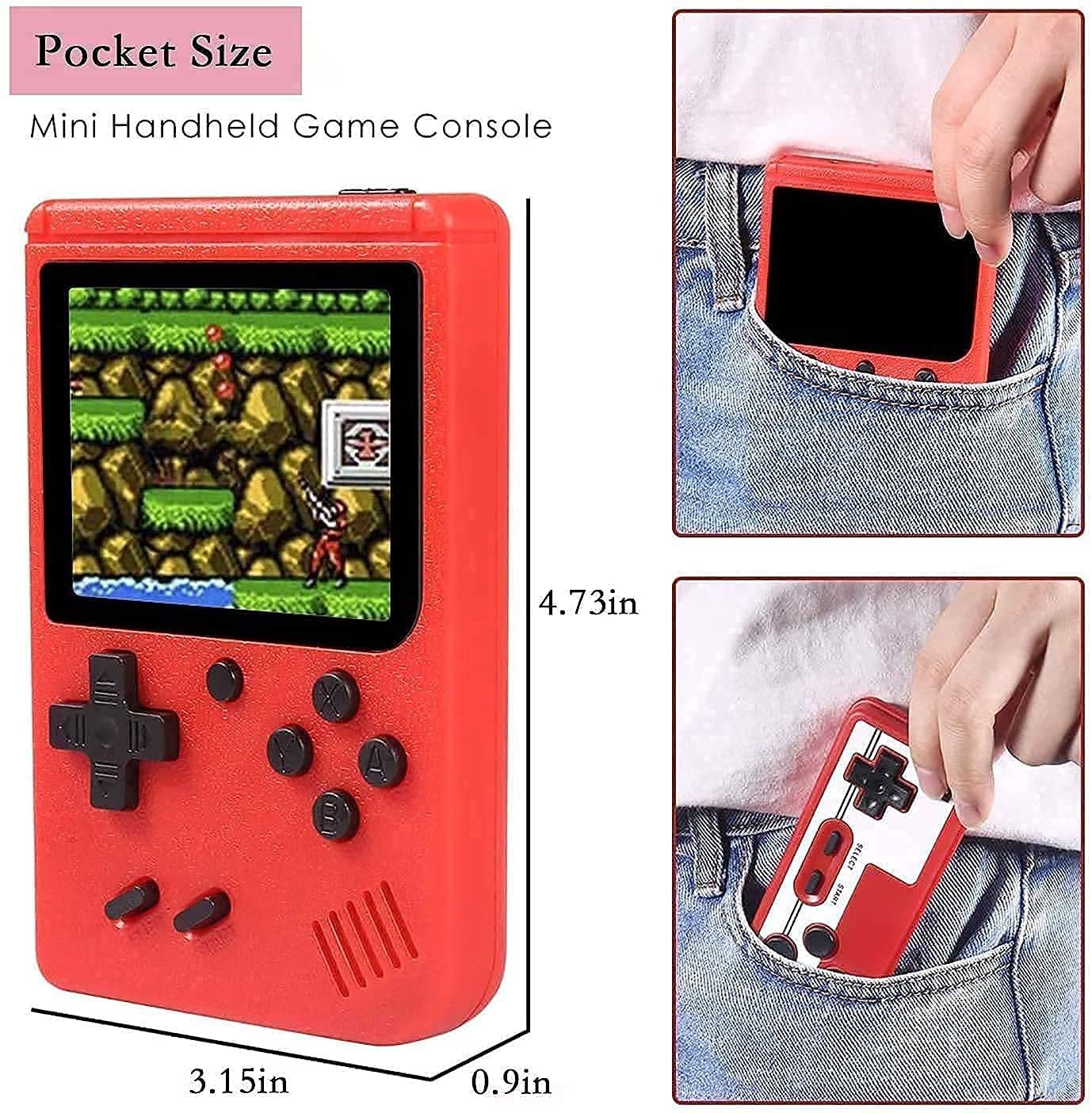 Unique 400 in 1 FC Games, Super Mario,Contra & Other Classic Games Sup Retro Game Box Console Handheld Classical Video Game with TV Output USB Rechargeable Portable (Sup Game Controller), Red - Image 5