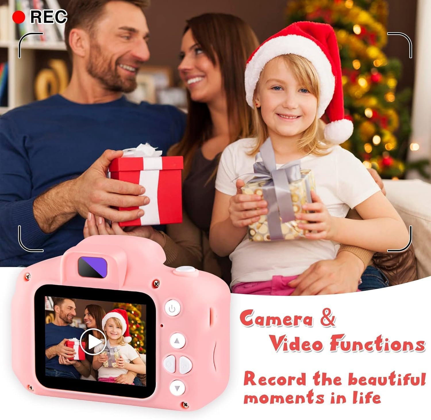 Kids Digital Camera for Children – Cute Pink Mini Toy Camera with LCD Screen, USB Rechargeable Battery, Wrist Strap Included, Easy-to-Use Buttons, Durable Lightweight Design, Fun Photography Camera Gift for Girls and Boys for Birthdays, Holidays, Travel, Outdoor Adventures, and Creative Learning Play - Image 7
