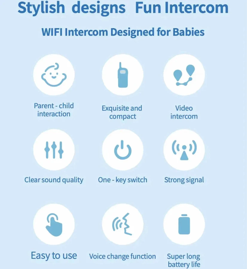 Kids Video Walkie Talkie with HD Screen, One-Touch Call, Long Range Two-Way Communication, Clear Sound, Cute Cartoon Design, Safe Wireless Toy for Boys & Girls, Pink & Blue Set - Image 4