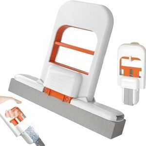 Multi-Functional Mini Mop | Self-Squeeze Water Drain Design | Retractable Wet & Dry Cleaning Tool | Compact Handheld Mop for Kitchen, Bathroom, Car Glass & Floor | Easy One-Hand Operation