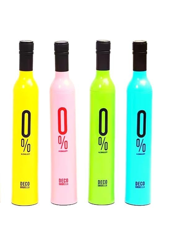 Bottle Umbrella | Wine Bottle Shape Foldable Umbrella with Case | Compact Manual Portable Umbrella for Girl, Women, Men, Kids with Bottle Cover Multicolor Pack Of 1
