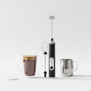 Rechargeable Handheld Milk Frother 3 Speed Electric Coffee Frother with Dual Whisks, Stand-Up Design for Lattes, Cappuccinos, Cream, and Buttermilk, Rechargable 1200 mAh Batterie