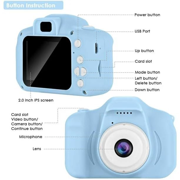 Omeron (2 Years Warranty) Children’s HD Camera – 13MP Dual Lens Video & Selfie Toy Cam with Filters & Games for Boys & Girls Ages 4–15 (Blue) - Image 9