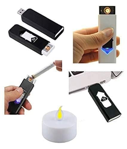 Portable USB Charging Lighter Cigarette Smokeless USB Rechargeable Electronic Windproof Flameless Cigarette Lighter | Pack of 1 - Image 4