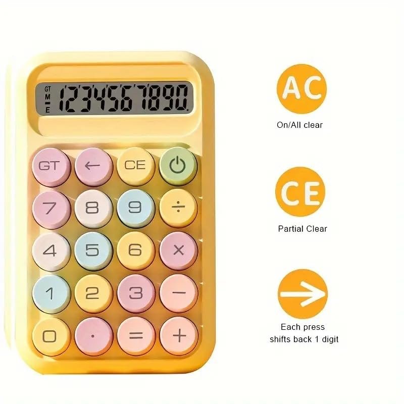 Desktop Calculator - Big Buttons | Aesthetic Candy Color | Comfortable Touch | Handheld for Daily Use | Small Size- Purple - Image 6