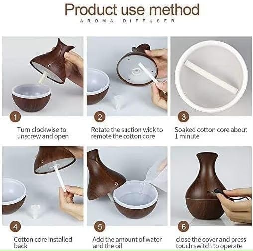 1Pack, Wooden Cool‑Mist Humidifier & Aroma Diffuser – Elegant Timber Design, Ultrasonic Technology, Quiet Operation, 300 ml Tank – Ideal for Home, Bedroom, Yoga, Spa & Aromatherapy - Image 6