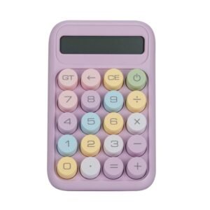 Desktop Calculator - Big Buttons | Aesthetic Candy Color | Comfortable Touch | Handheld for Daily Use | Small Size- Purple