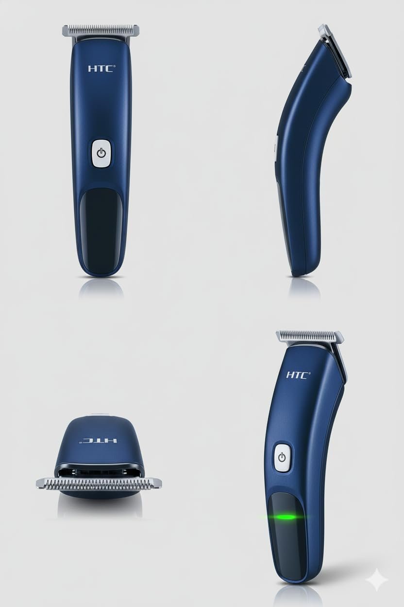 AT-506 Rechargeable Hair Trimmer, Navy Blue, Smart Adjust Blades, 120 Min Runtime, 600mAh Lithium Battery, Cordless Operation, Global Voltage Compatible - Image 5