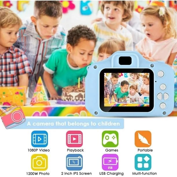 Omeron (2 Years Warranty) Children’s HD Camera – 13MP Dual Lens Video & Selfie Toy Cam with Filters & Games for Boys & Girls Ages 4–15 (Blue) - Image 4