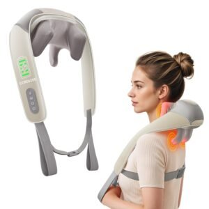 Neck And Back Massager With Heating,Electric 5D Cervical Massage Machine For Deep Tissue Neck Body Massager For Body Aches And Pains Relief, Back, Shoulders, Waist And Legs