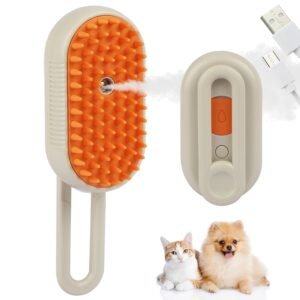 4-in-1 Cat & Dog Grooming Mist Steam Brush – Electric Pet Shedding Comb with Spray, Massage, and Cleaning – Anti-Hair Loss, Soft Silicone Bristles – for All Fur Types