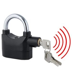 Alarm Security Lock – Motion Sensor, 110dB Siren Alert, Heavy-Duty Anti-Theft Padlock with 3 Keys, Weather-Resistant Heavy Body for Bikes, Gates, Doors, Sheds | Black