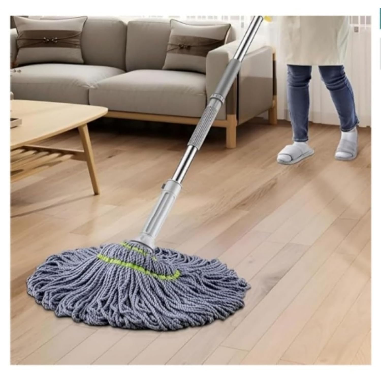 Microfiber Twist Mop for Floor Cleaning, Squeeze Twist Mop Stick, Durable Dust Easy to Use Floor Cleaner, Effective for Hardwood, Tile, and Laminate (Pack of 1) - Image 3